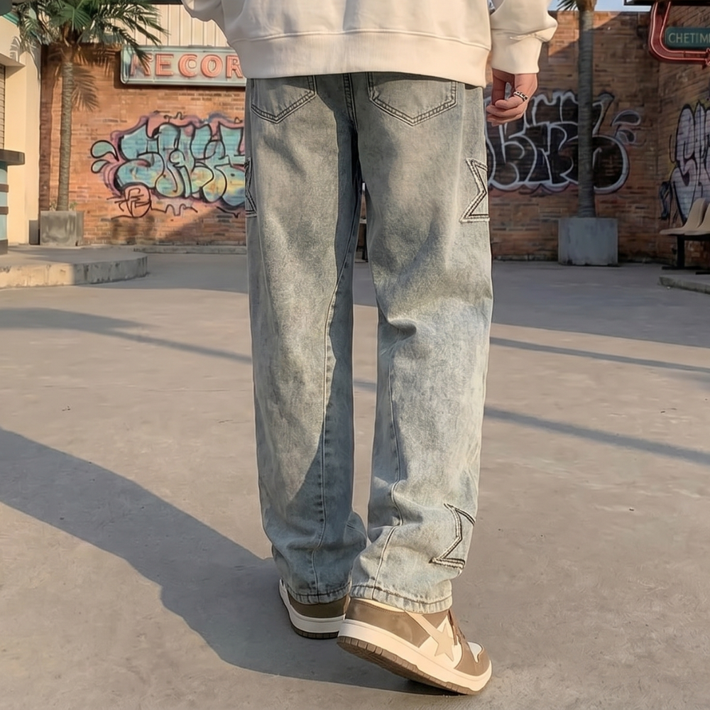 Embroidered Men's Jeans Y2K