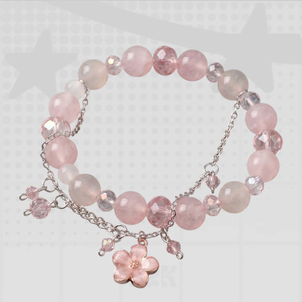 Cherry Blossom Beaded Bracelet