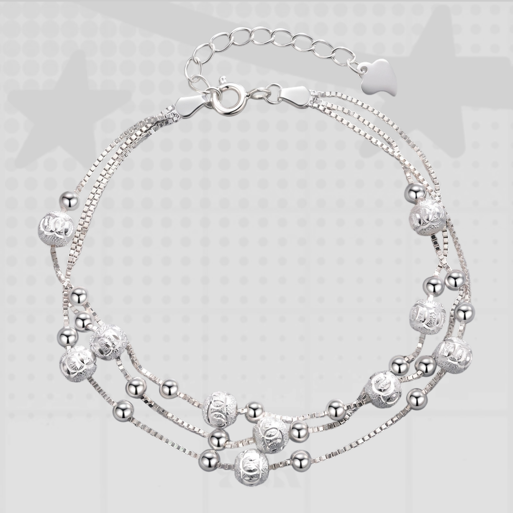 925 Sterling Silver Bead Bracelet