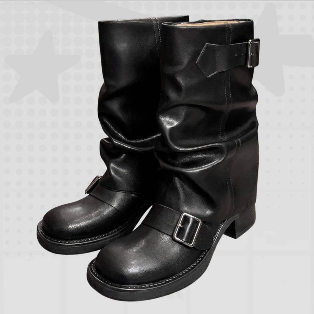 Buckle Mid-Calf Boots