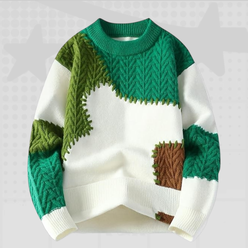 Oversized Y2K Patchwork Sweater