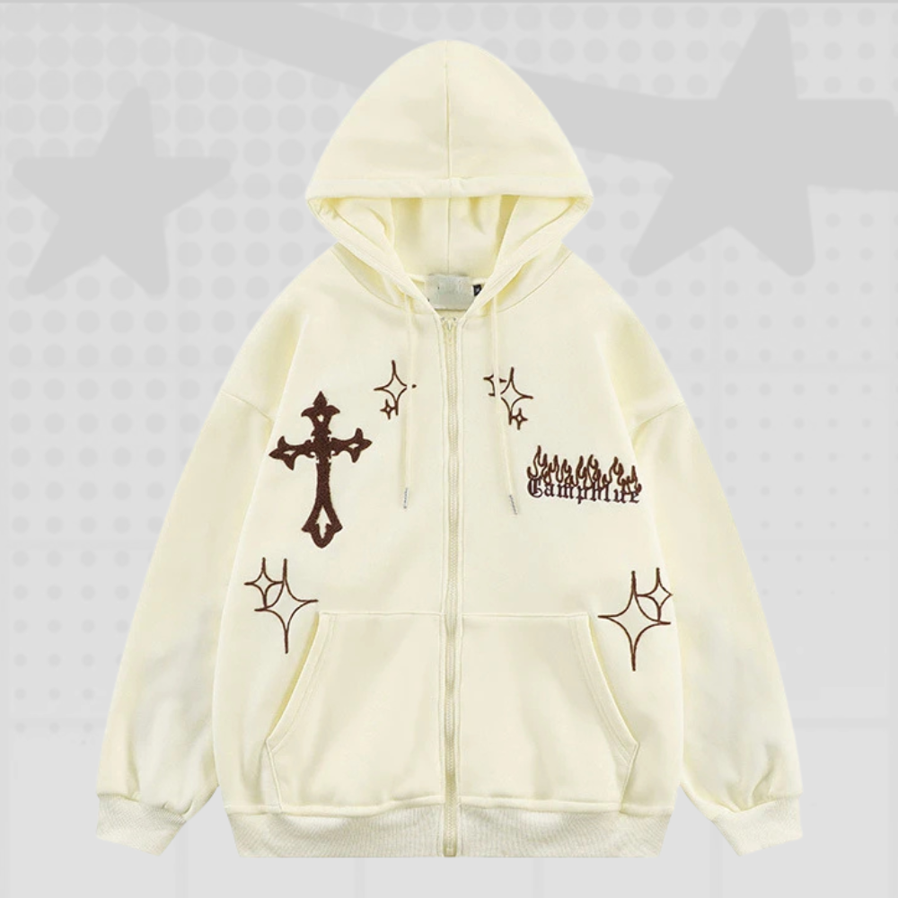 Gothic Y2K Zip Up Hoodie