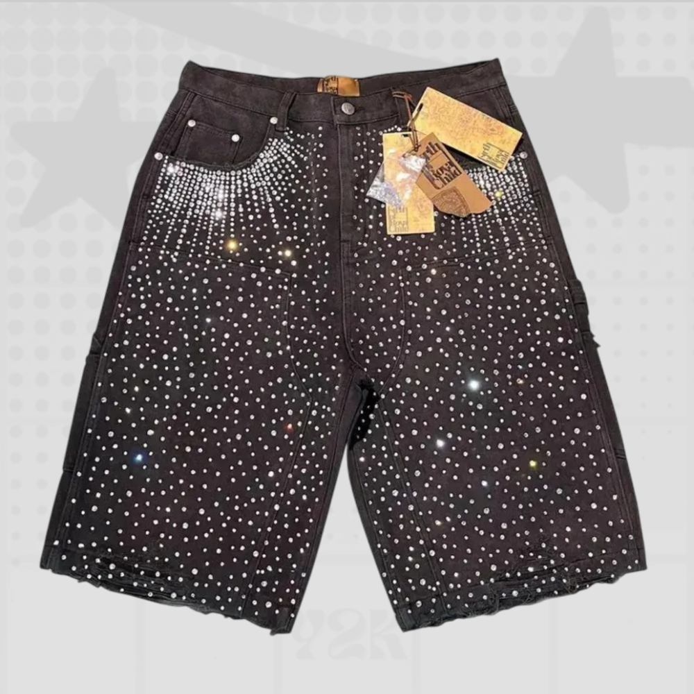 Rhinestone Baggy Jorts