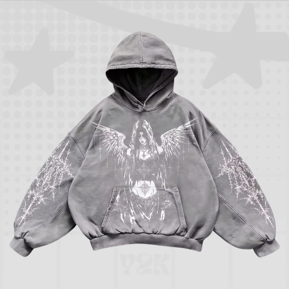 Y2K Gothic Angel Hoodie