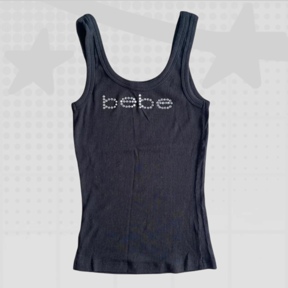 Rhinestone Ribbed Tank Top