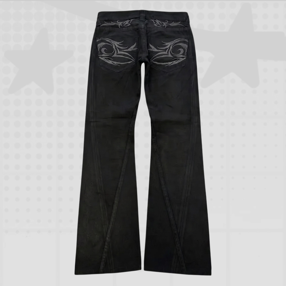 Gothic Flared Tribal Jeans