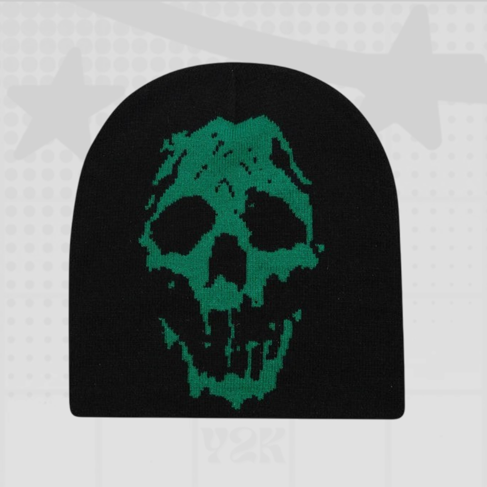 Skull Face Knit Beanie