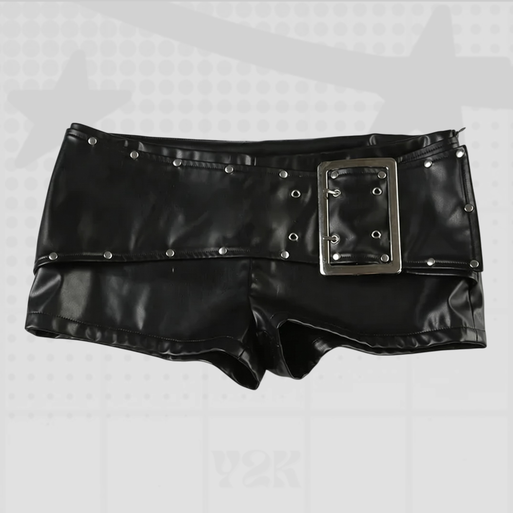 Low-Rise Faux Leather Shorts