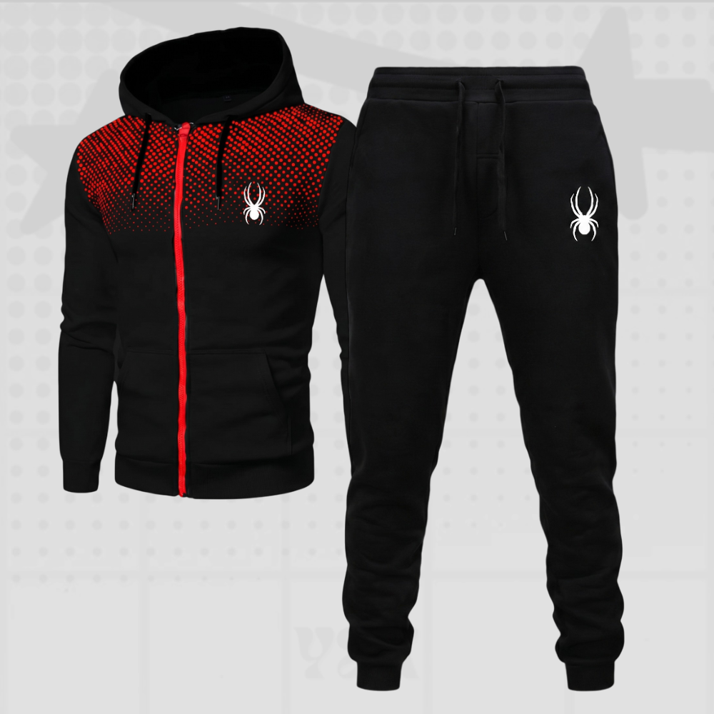 Spider Zip-Up Hoodie Tracksuit
