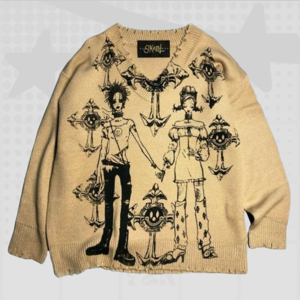 Y2K Gothic Graphic Sweater
