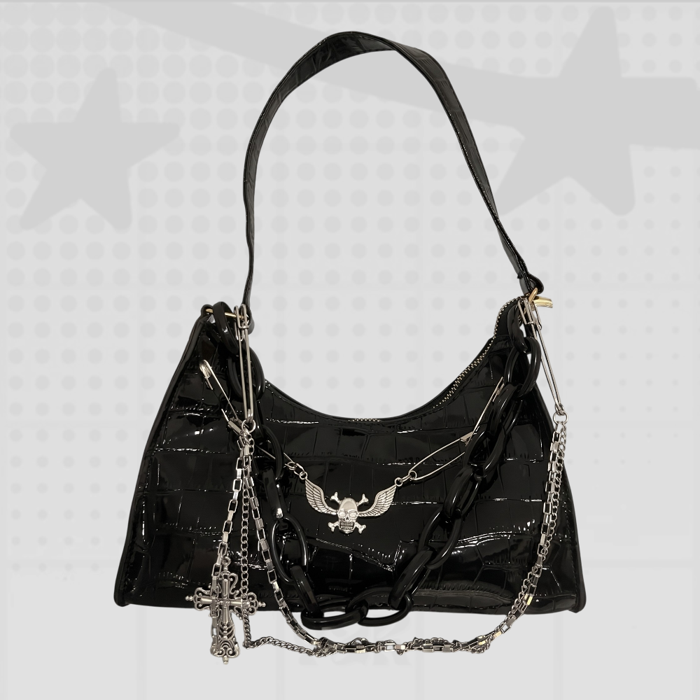 Gothic Croc Shoulder Bag