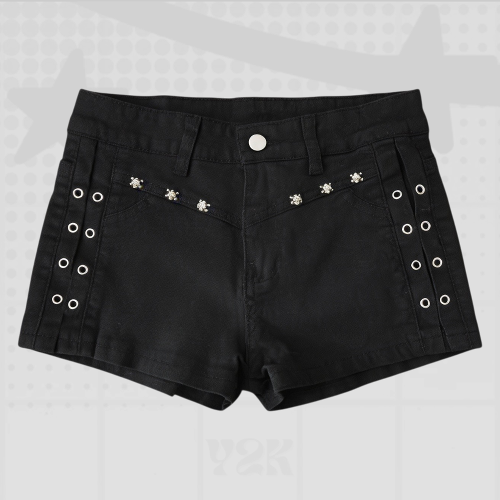 Y2K Low Rise Black Shorts