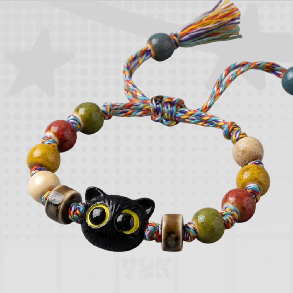 Cat Skull Beaded Bracelet