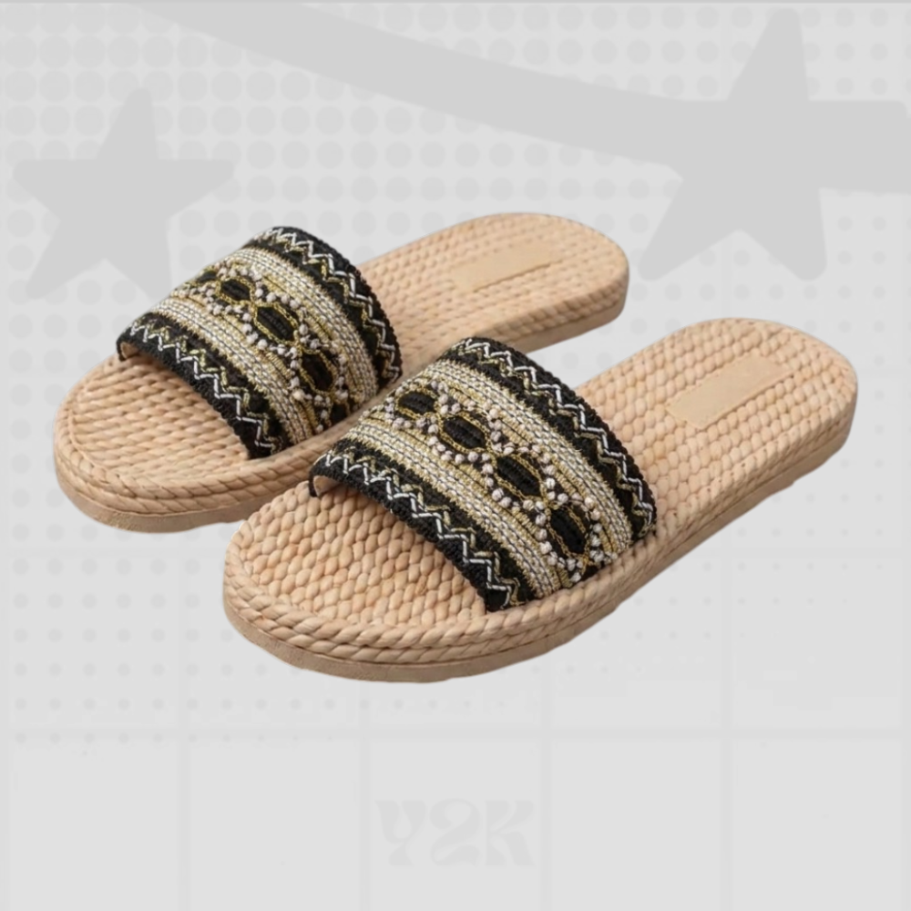 Boho Beaded Slide Sandals