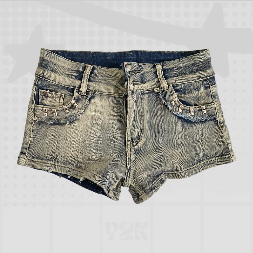 Low Rise Denim Shorts Y2K