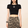 2000s Black Crop Top