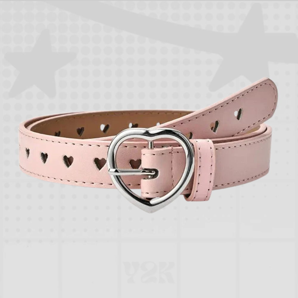 Heart Buckle Leather Y2K Belt