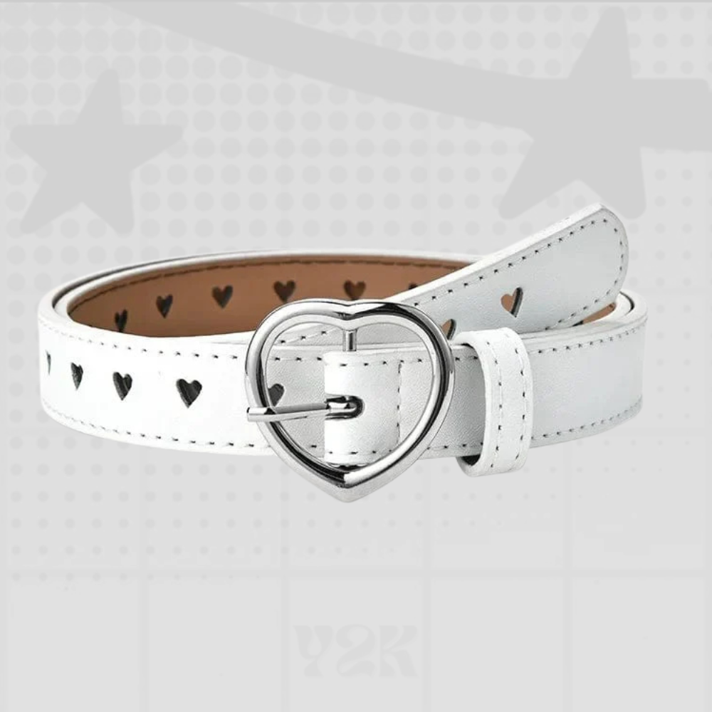 Heart Buckle Leather Y2K Belt