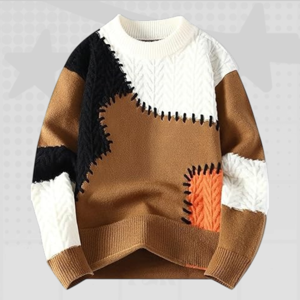 Oversized Y2K Patchwork Sweater