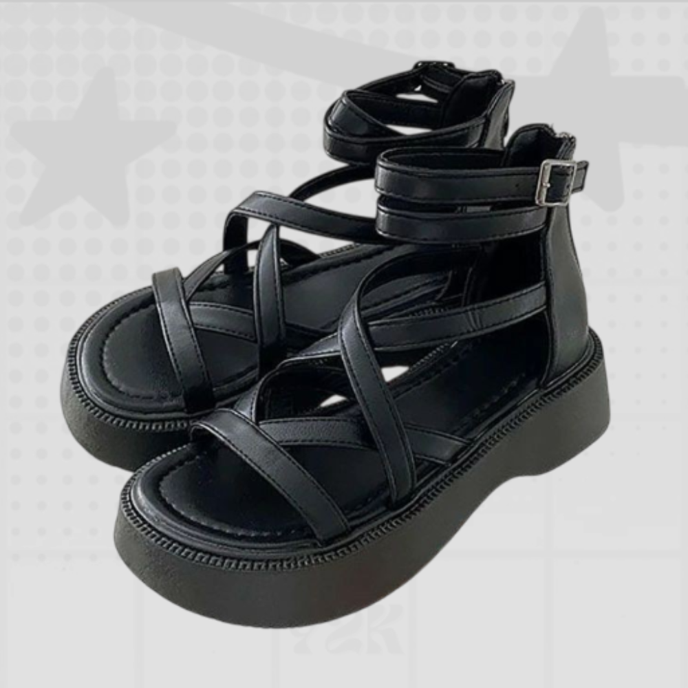 Cross Over Y2K Platform Sandals