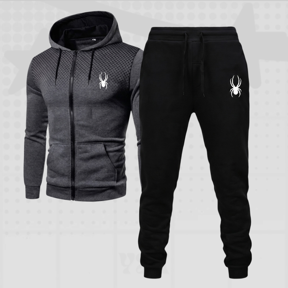 Spider Zip-Up Hoodie Tracksuit