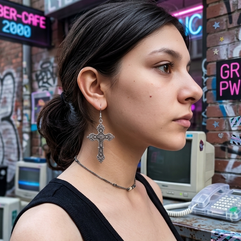 Y2k Cross Dangle Earrings