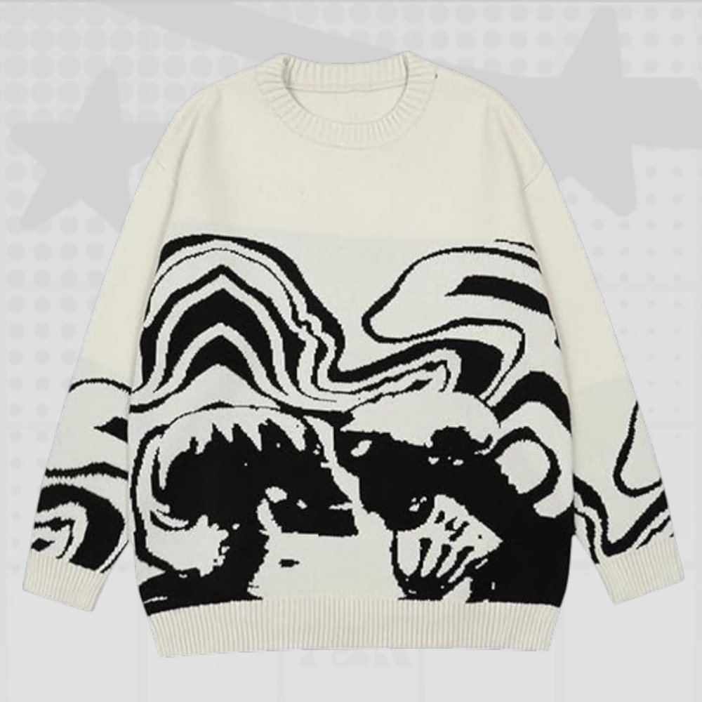 Printed Y2K Sweater