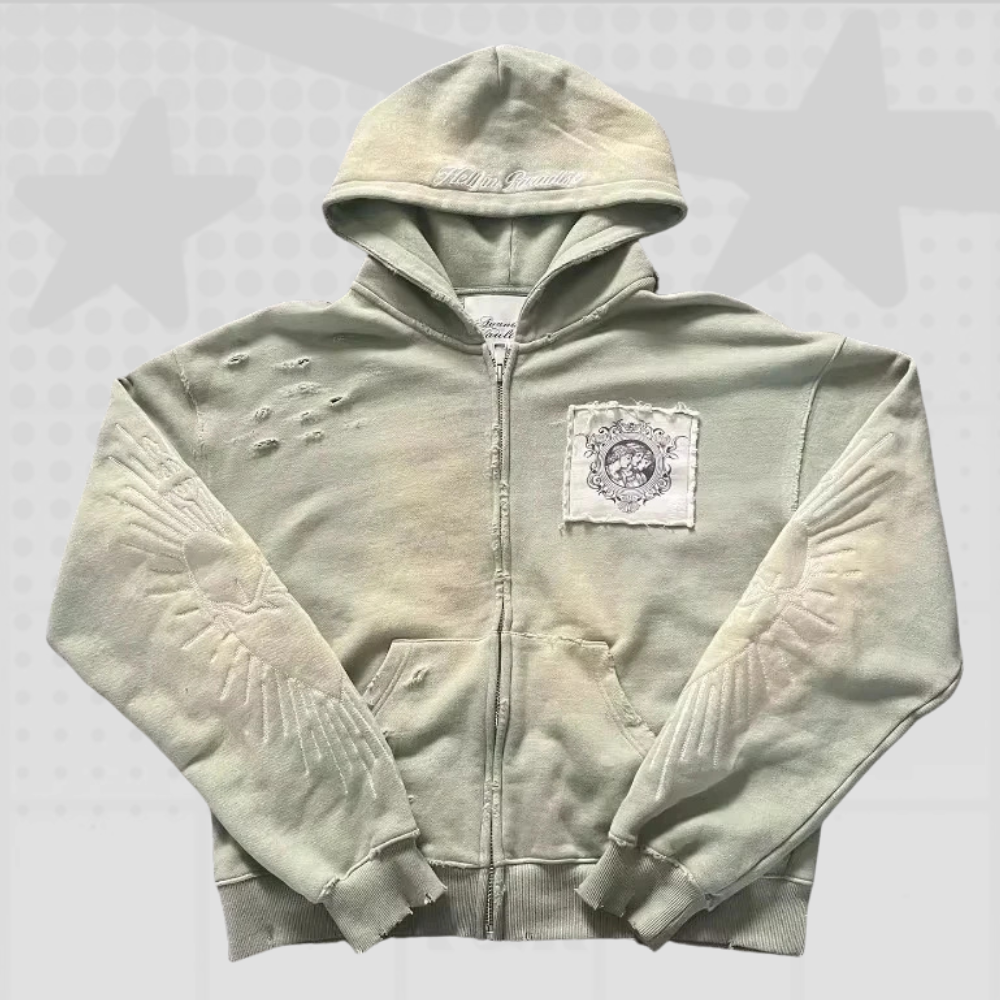 Letter Embroidery Y2K Hoodie
