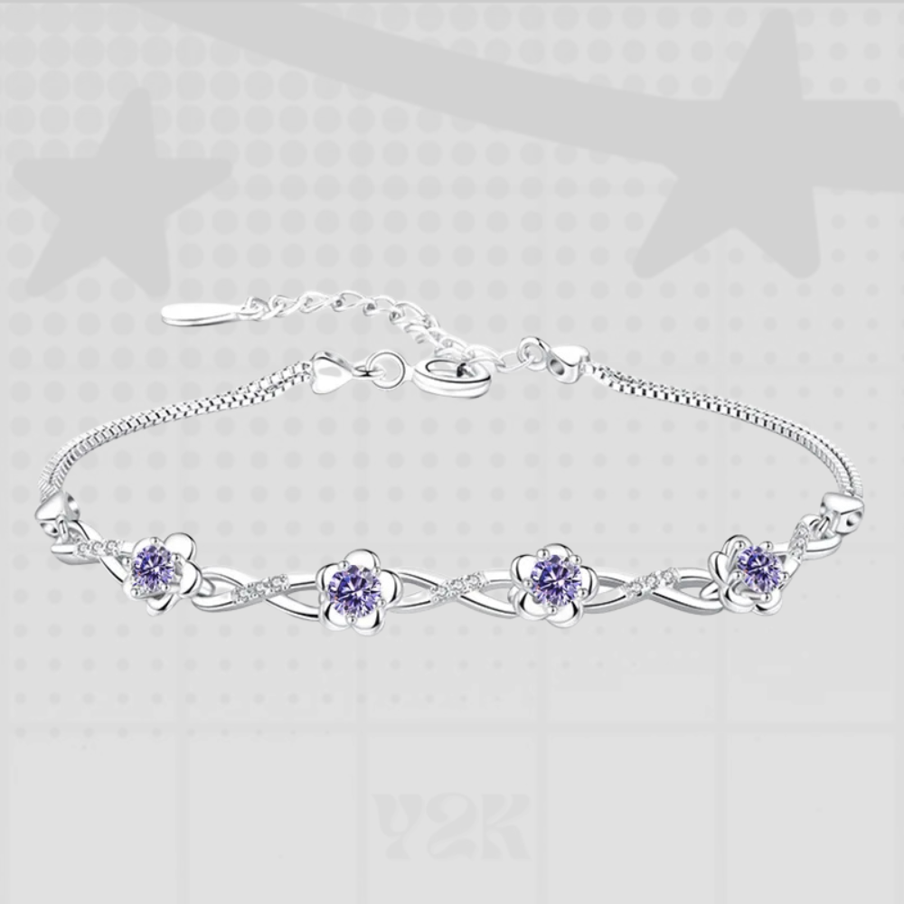 Silver Flower Y2K Bracelet