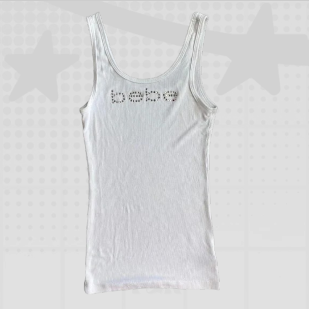 Rhinestone Ribbed Tank Top
