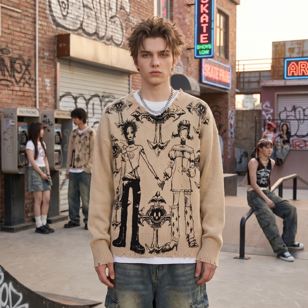 Y2K Gothic Graphic Sweater