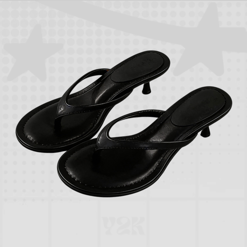 Kitten Heel Thong Sandals