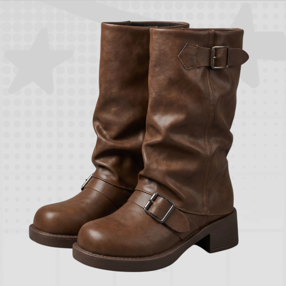 Buckle Mid-Calf Boots