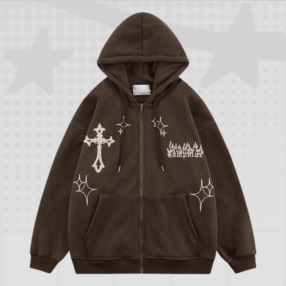 Gothic Y2K Zip Up Hoodie
