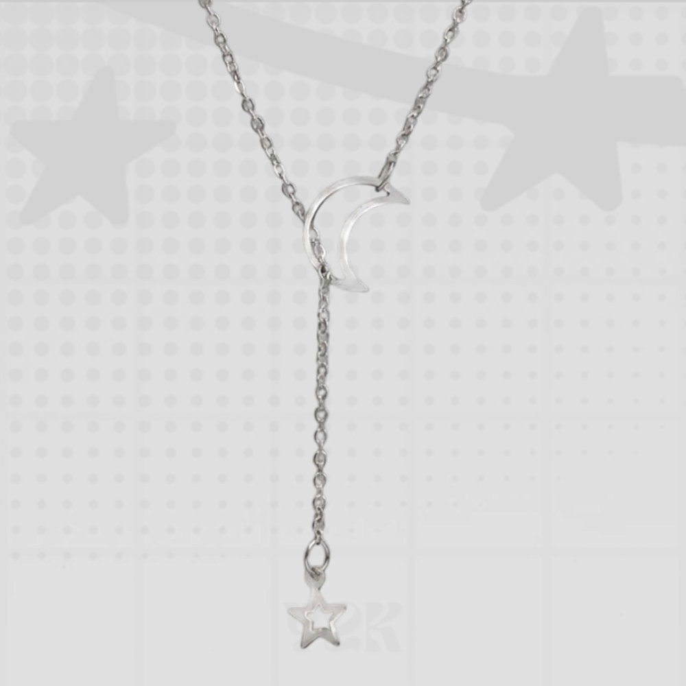 Y2K Moon Star Pendant Necklace