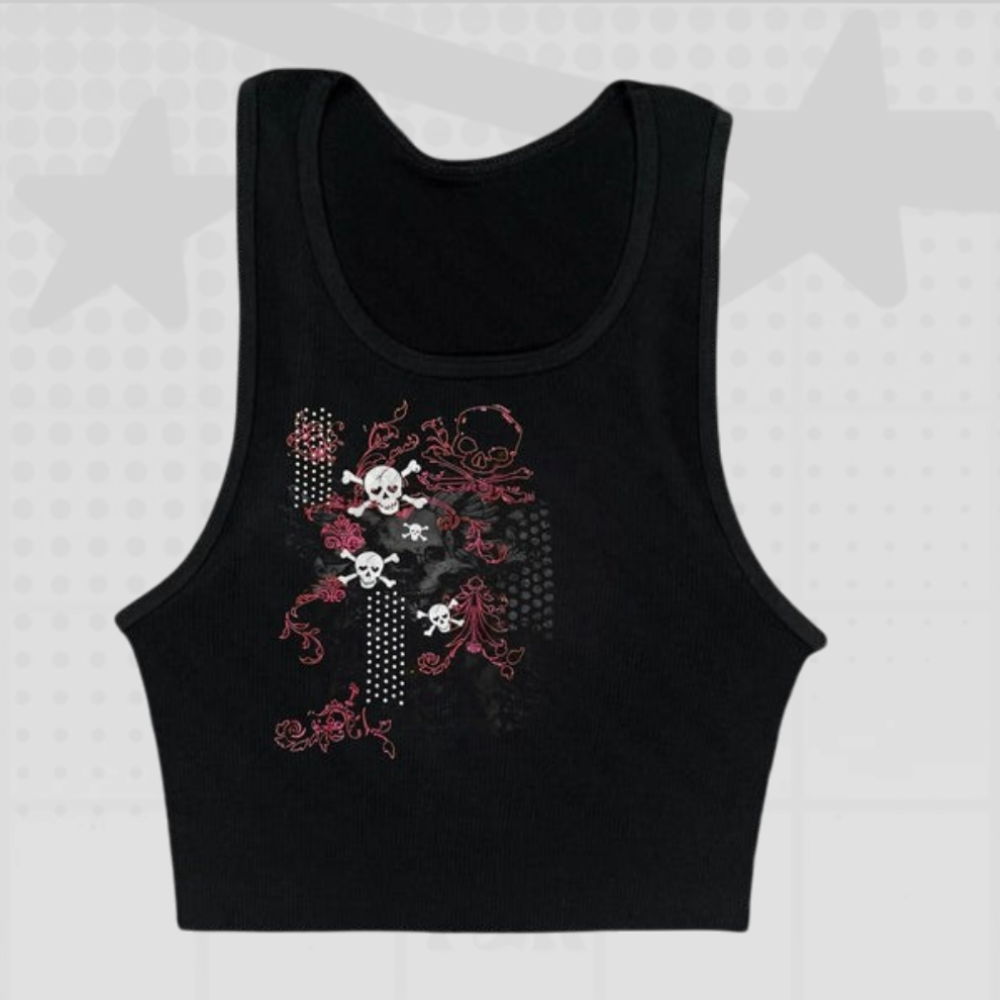 Gothic Skull Graphic Tank Top