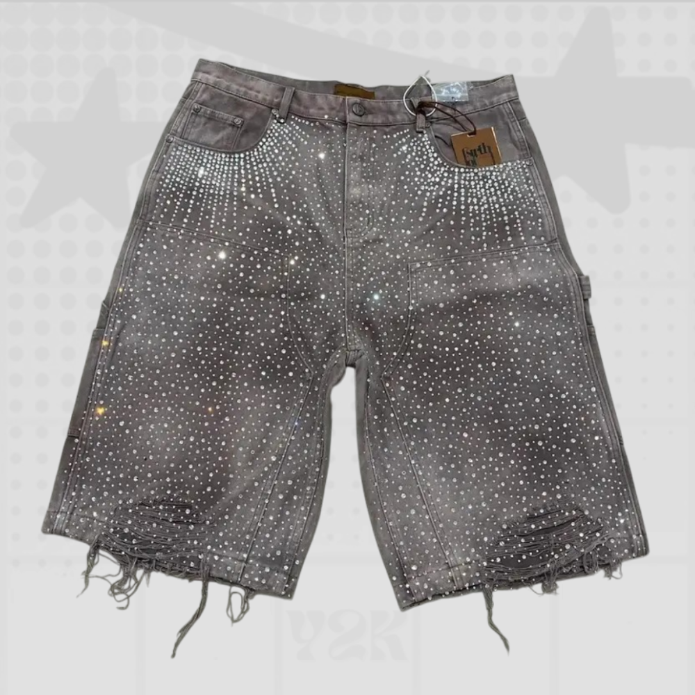 Rhinestone Baggy Jorts