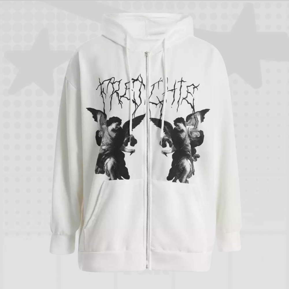 Y2K Punk Graphic Zip Up Hoodie