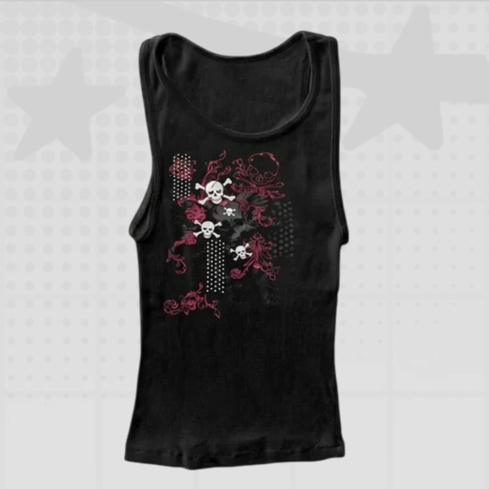 Gothic Skull Graphic Tank Top