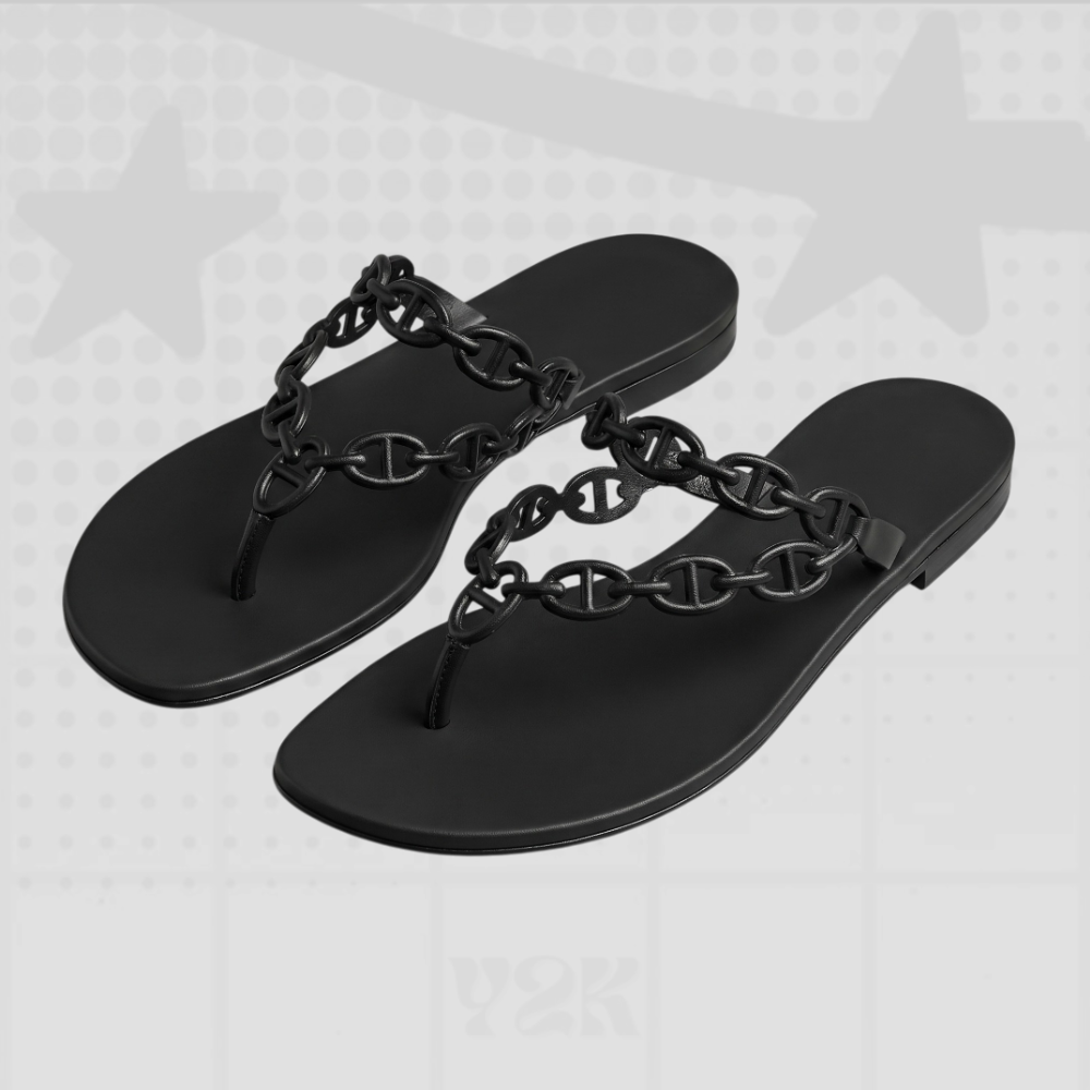 Chain Strap Flip Flop Sandals