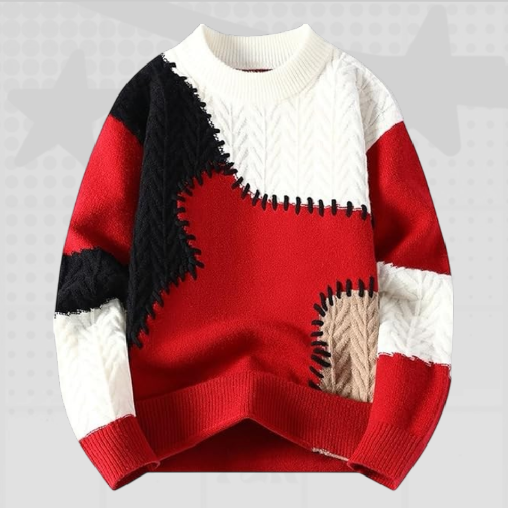 Oversized Y2K Patchwork Sweater