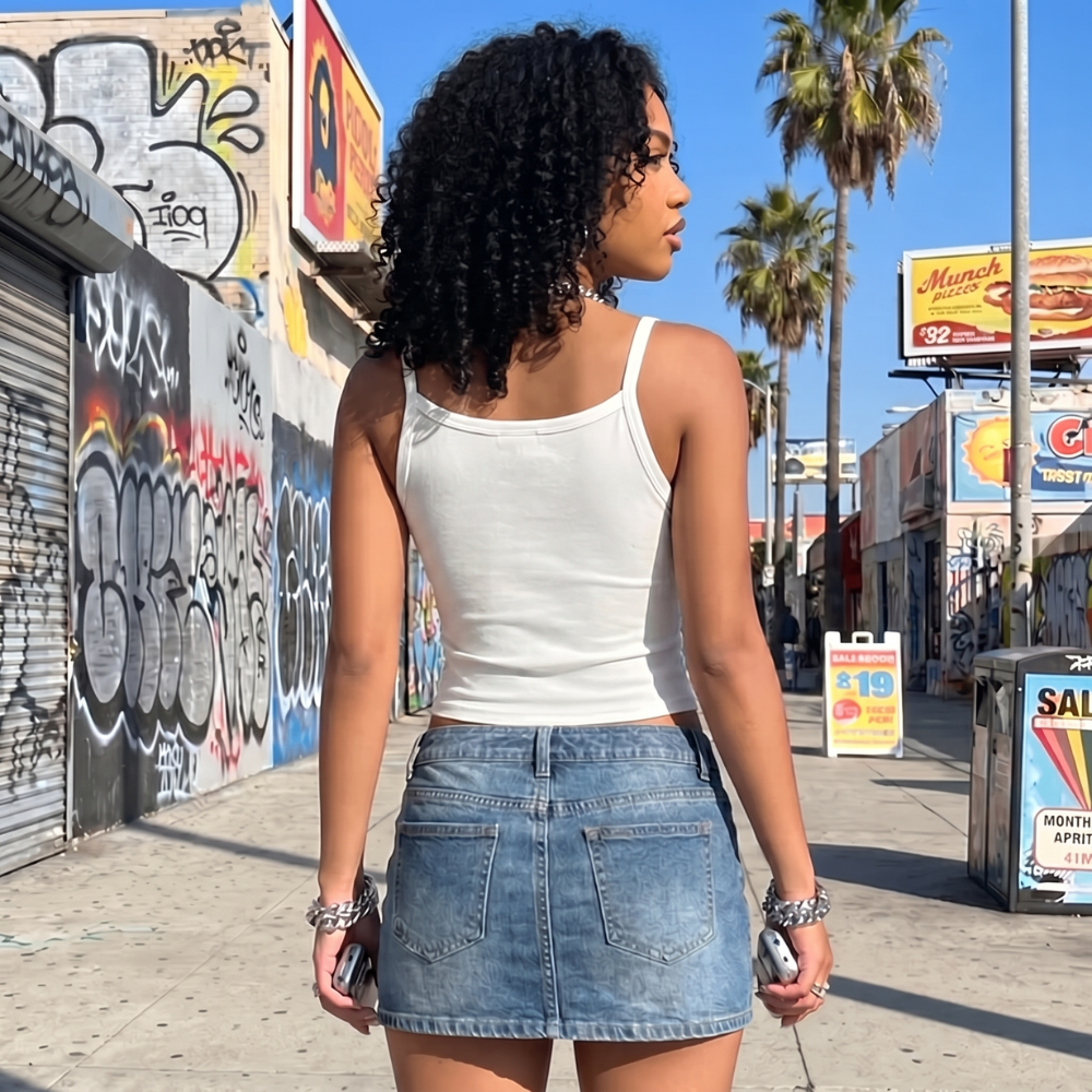 Y2K Grunge Ribbed Tank Top