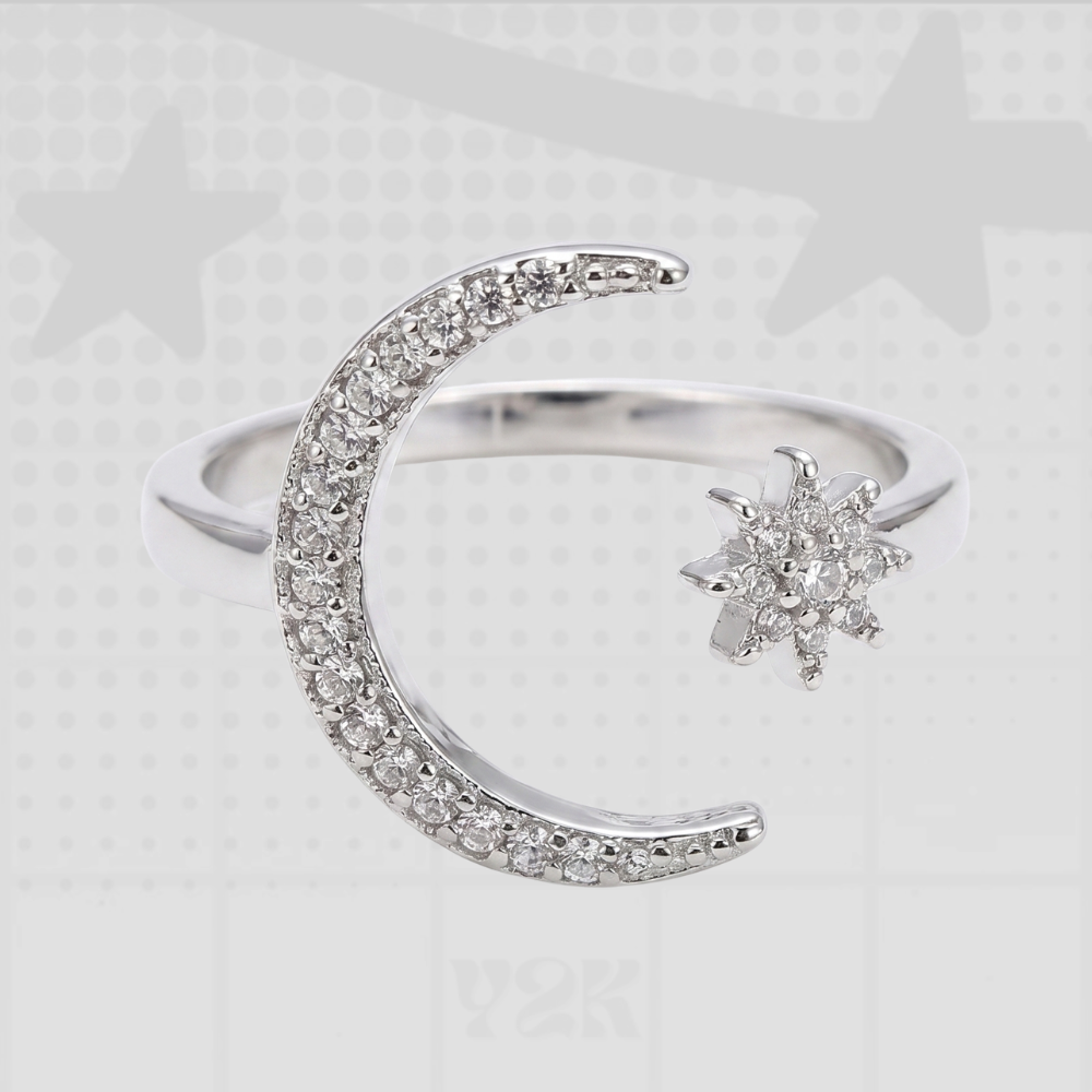 Y2K Moon Star Rings