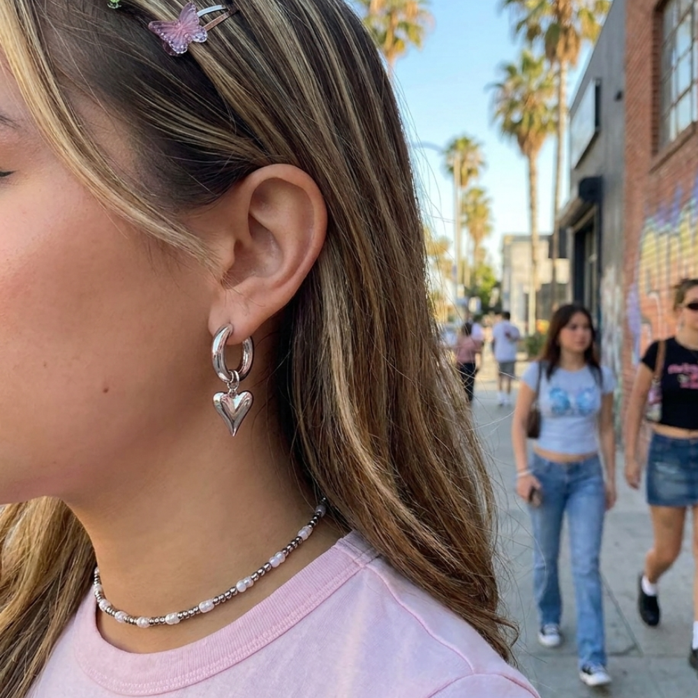 Heart Hoop Earrings