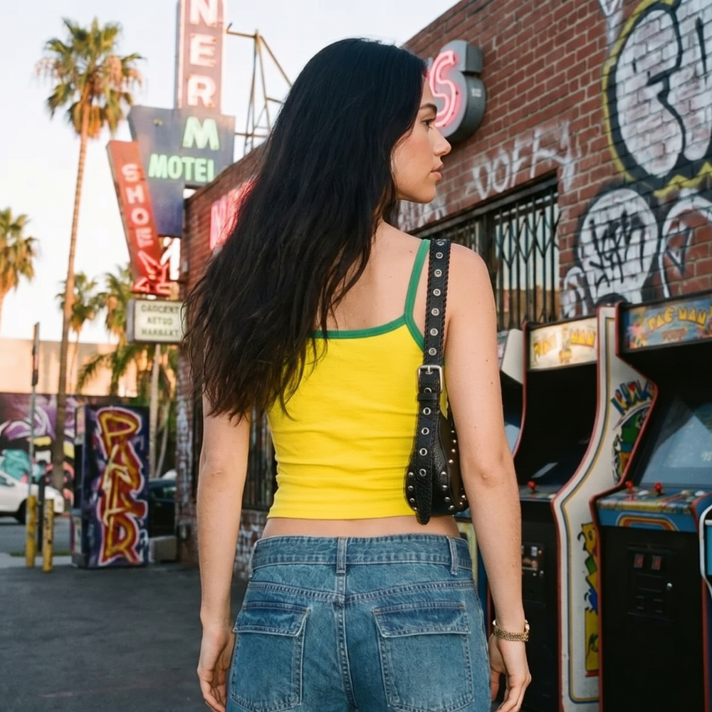 Y2k Yellow Brasil Top Tank Top