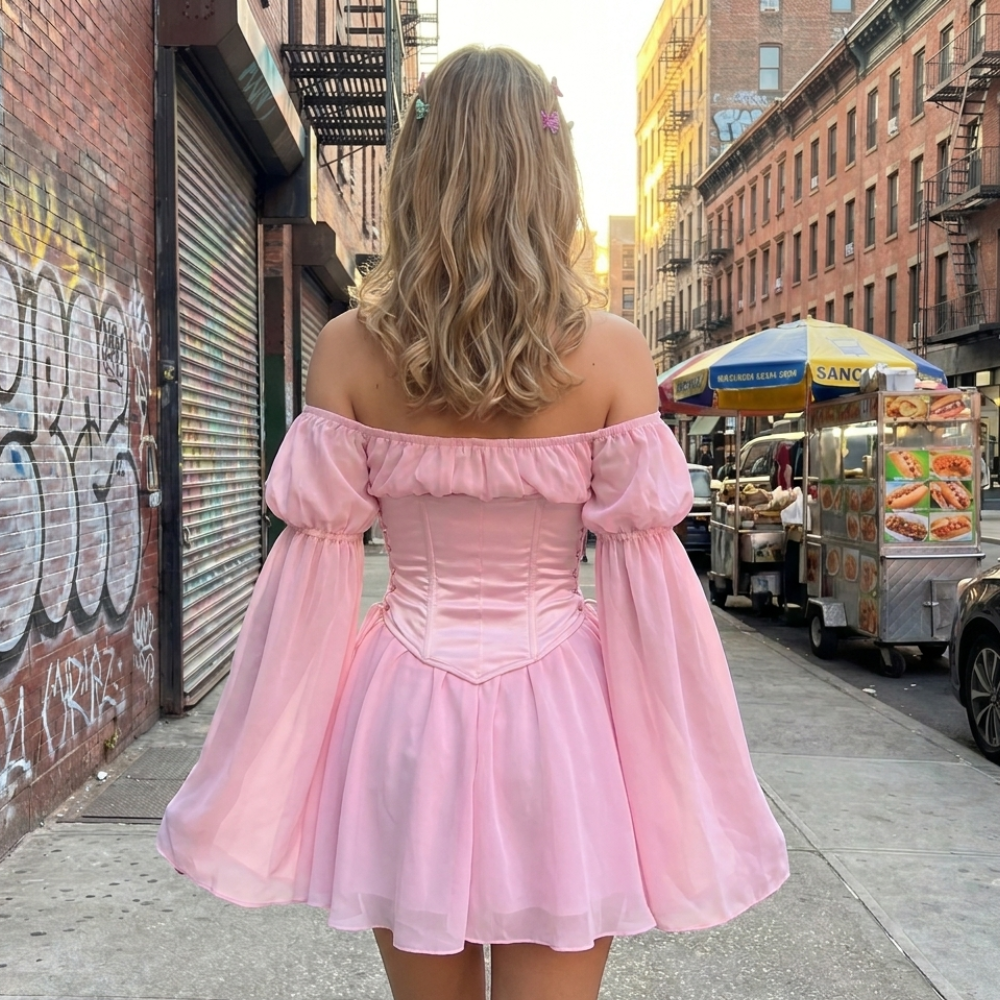 Y2K Off Shoulder Mini Dress