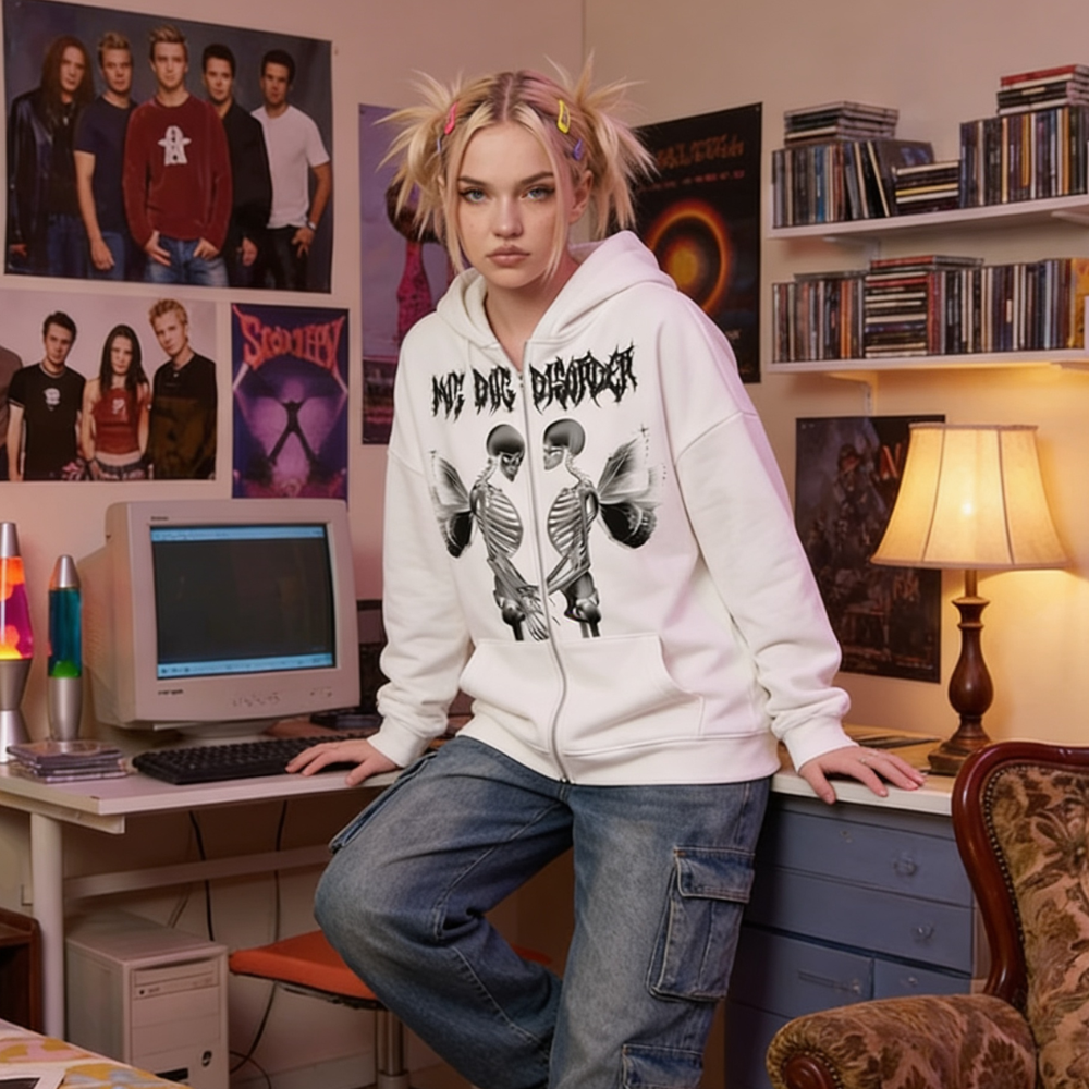 Women's Zip Up Hoodie Y2K