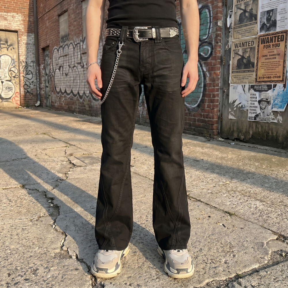 Gothic Flared Tribal Jeans