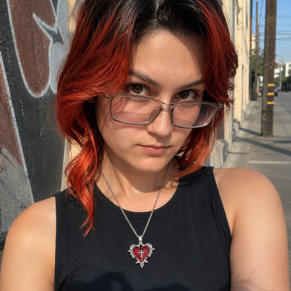 Y2K Gothic Red Heart Necklace