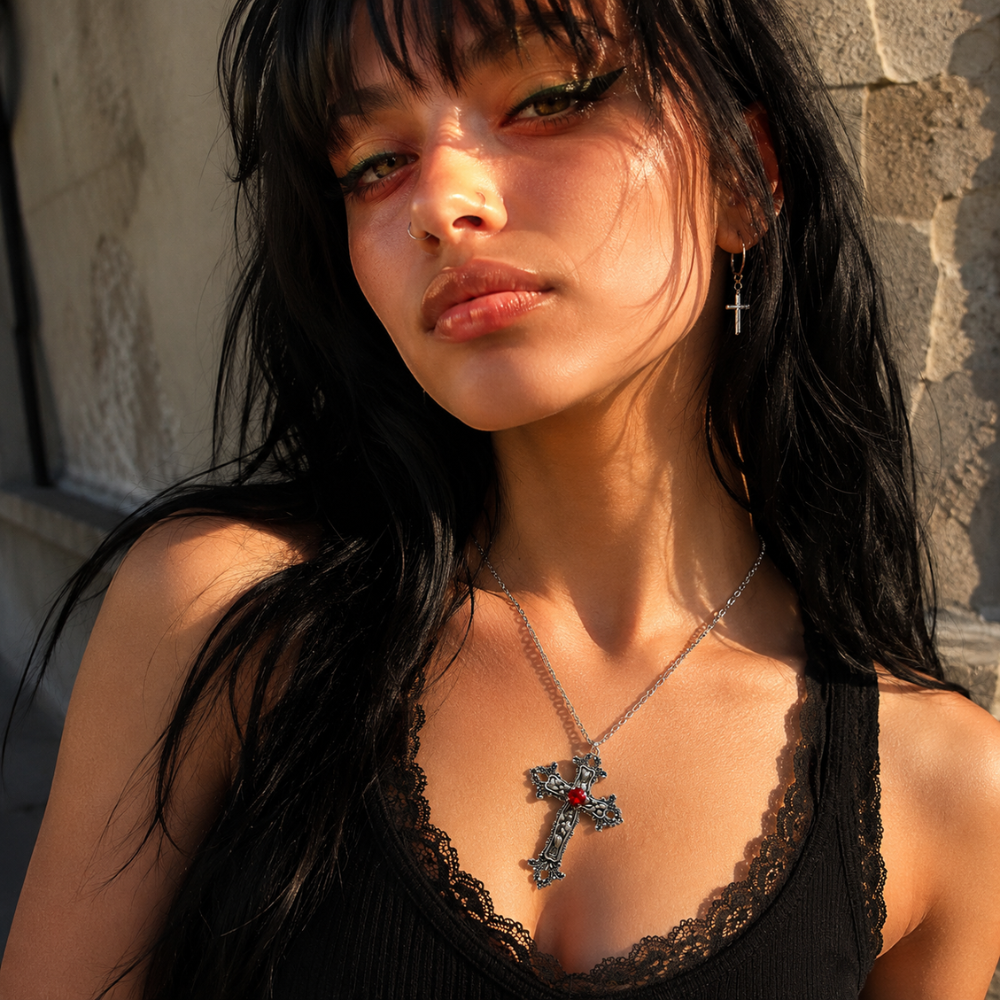 Cross Necklace Y2K